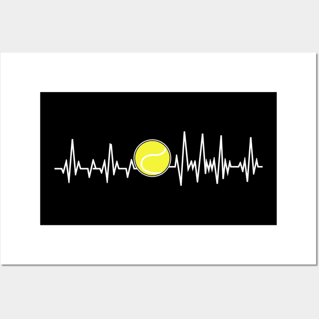 Tennis Heartbeat Player Passion Wall Art by Shirtbubble